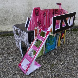Using ink and foamboard to create sculptures