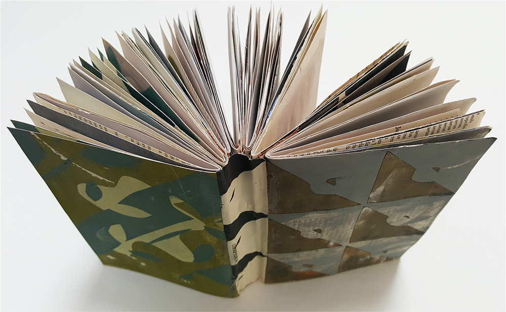 Sketchbook made of screen printed pages