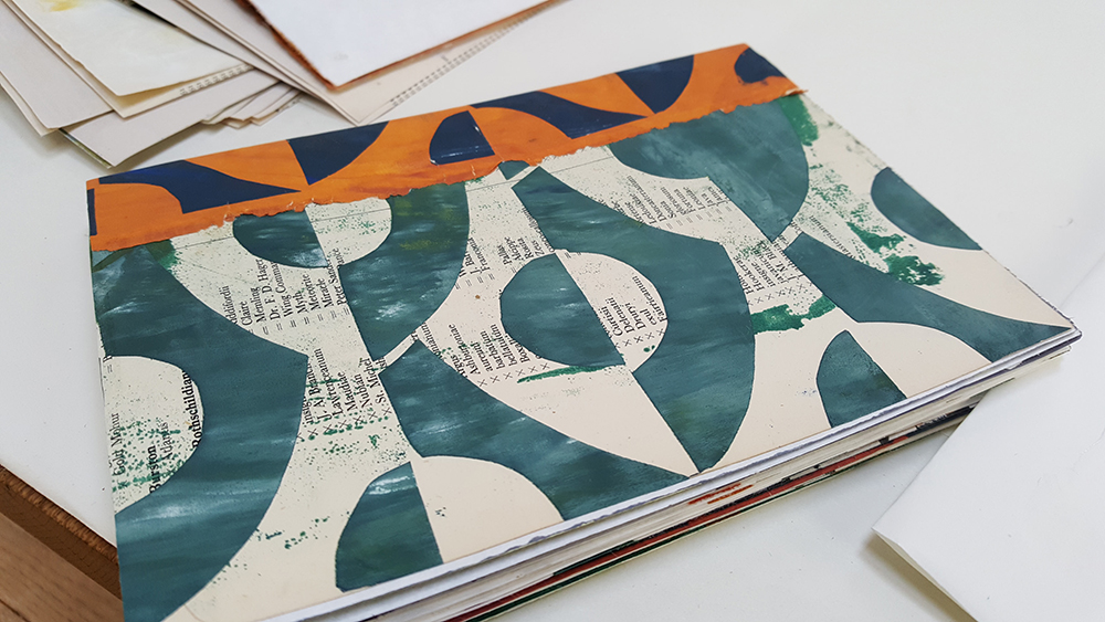 Sketchbooks Made with Screenprinted Papers