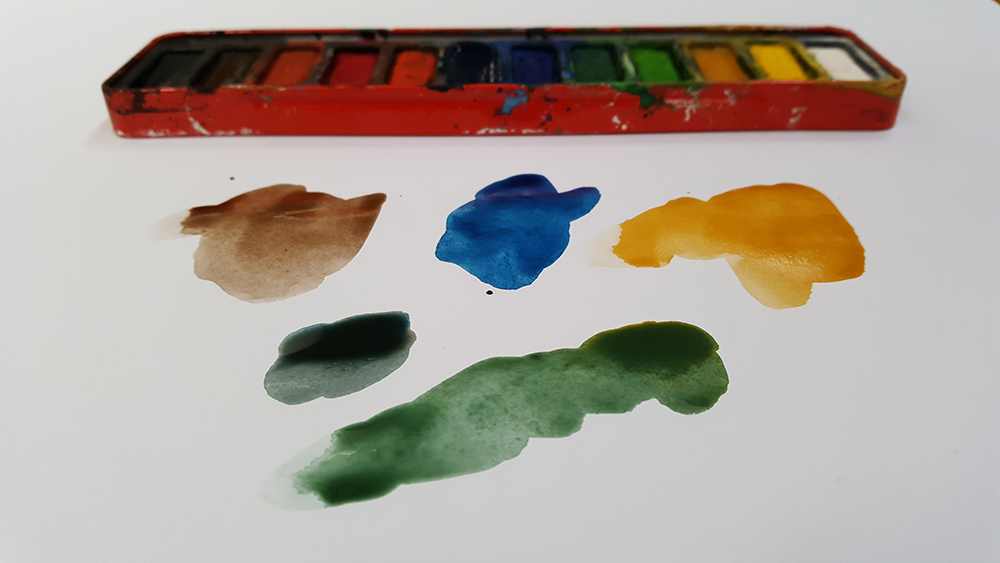 Limiting your palette to 3 colours. In this case, Vandyke Brown, Prussian Blue and Yellow Ochre