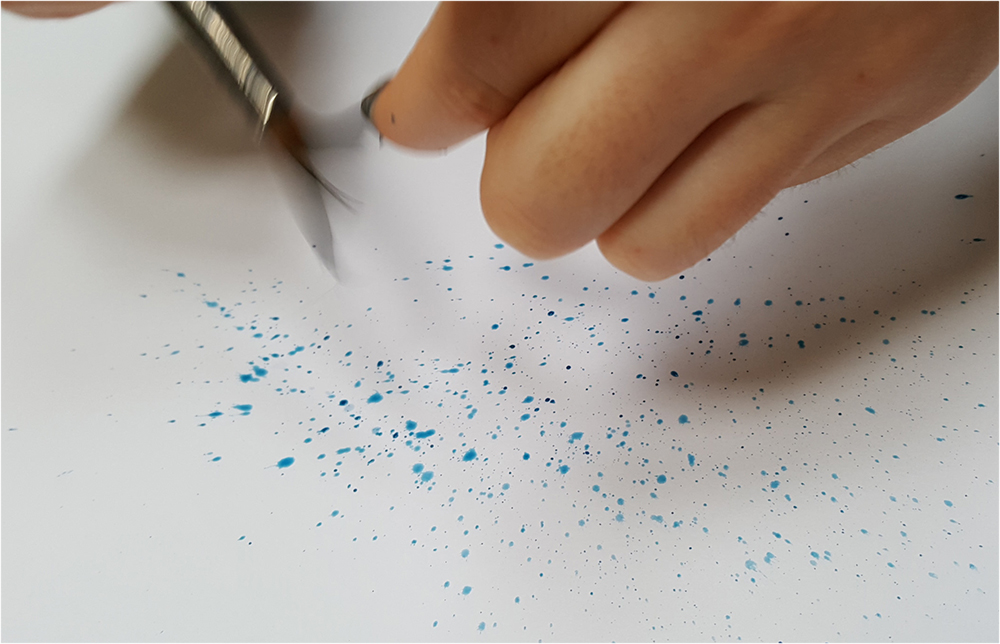 Making splatter marks
