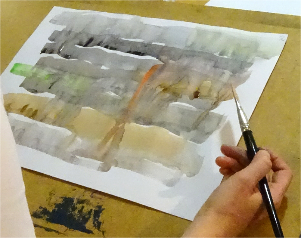 Creating a wash - and remembering that water is a key element of watercolour!