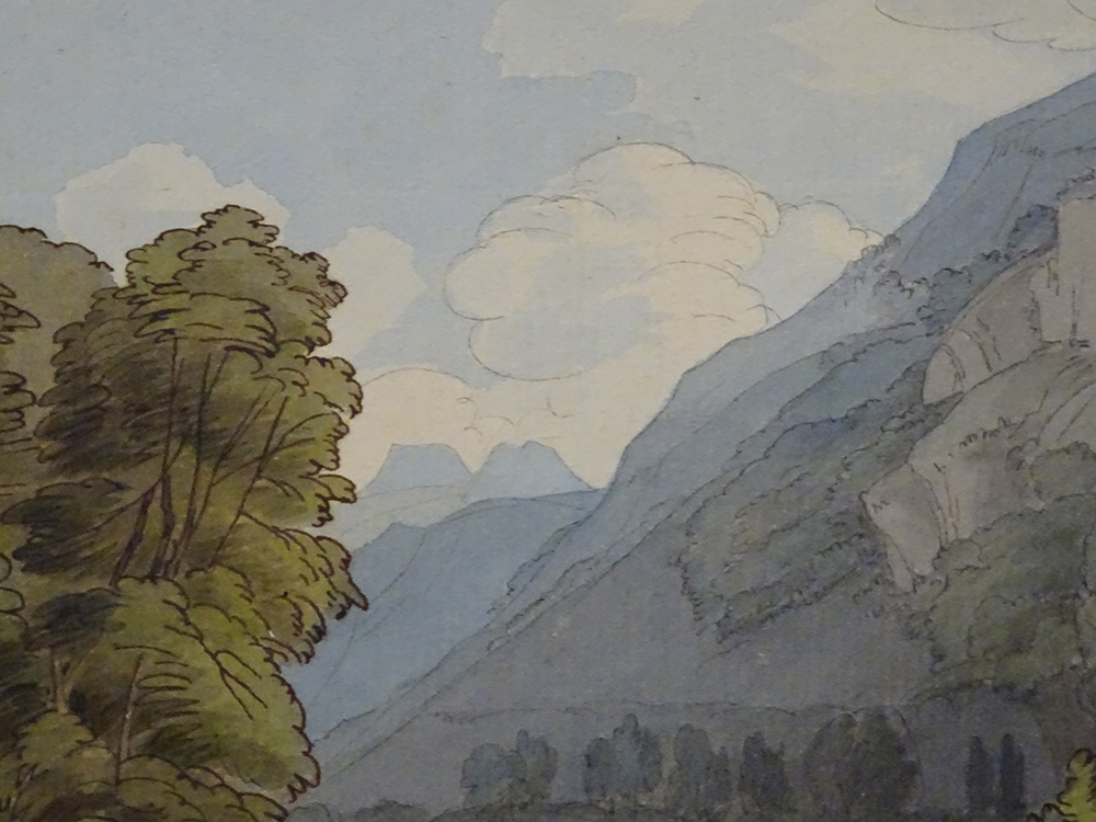 Detail: "Lough Rigg, Ambleside" by Francis Towne, 1786, Fitzwilliam Museum Cambridge