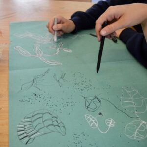 Mark making - warm up at Chesterton Community College - Drawing for Mindfulness