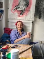 Cathy Mills in her studio