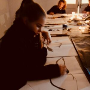 Exploring drawing by candlelight