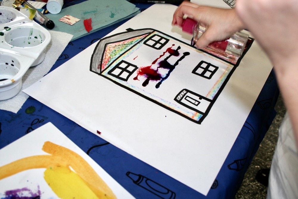 Making an Ink and Wax Village with Pupils in Mansfield