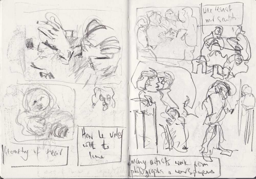 Starting with Contour drawing: Sketchbook pages by Andrea Butler