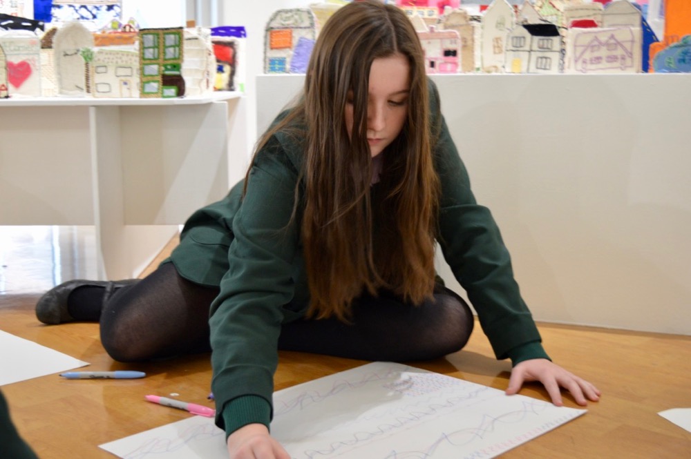 The AccessArt Village at Brentwood Road Gallery - working with year nine students from Frances Bardsley Academy - SC