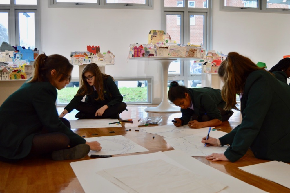 The AccessArt Village at Brentwood Road Gallery - working with year nine students from Frances Bardsley Academy - SC