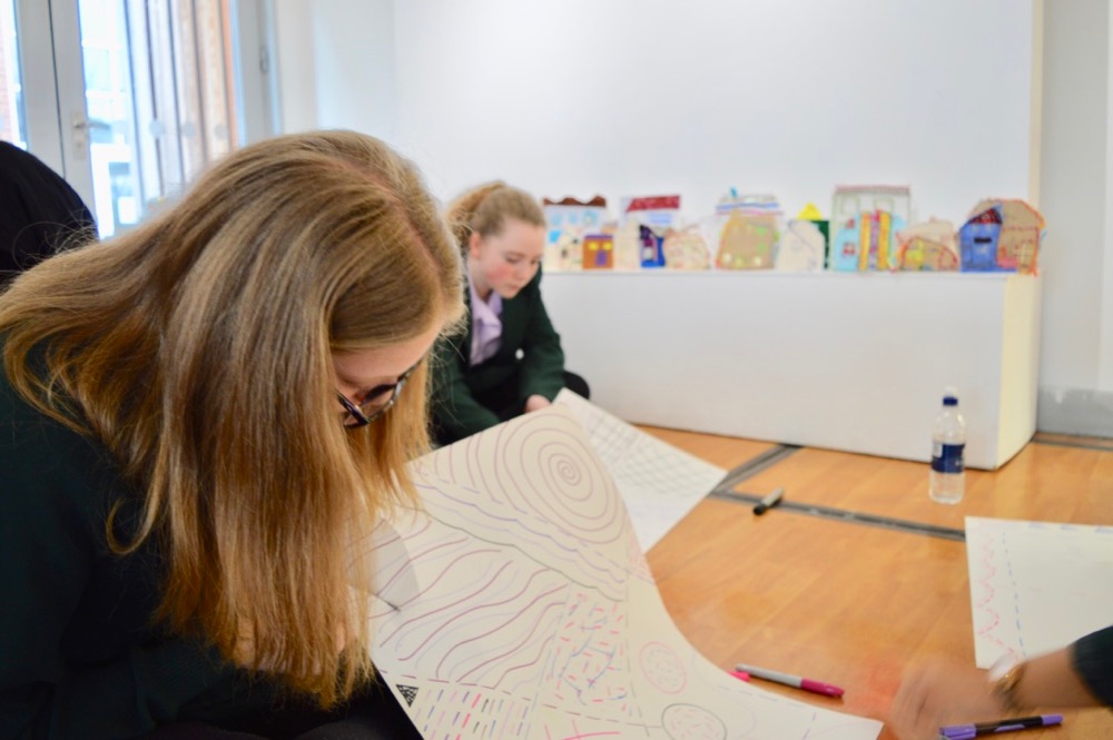 The AccessArt Village at Brentwood Road Gallery - working with year nine students from Frances Bardsley Academy - SC