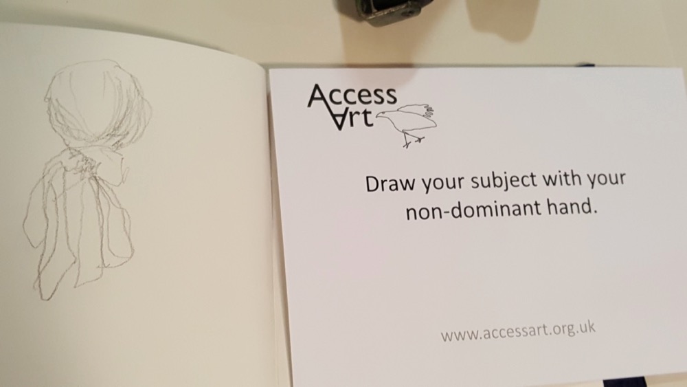 Drawing from an AccessArt prompt Card looking at Degas