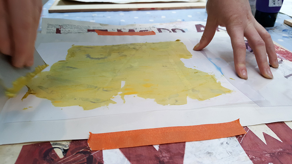 An easy way to screen print with a whole class, without the need for expensive screens!