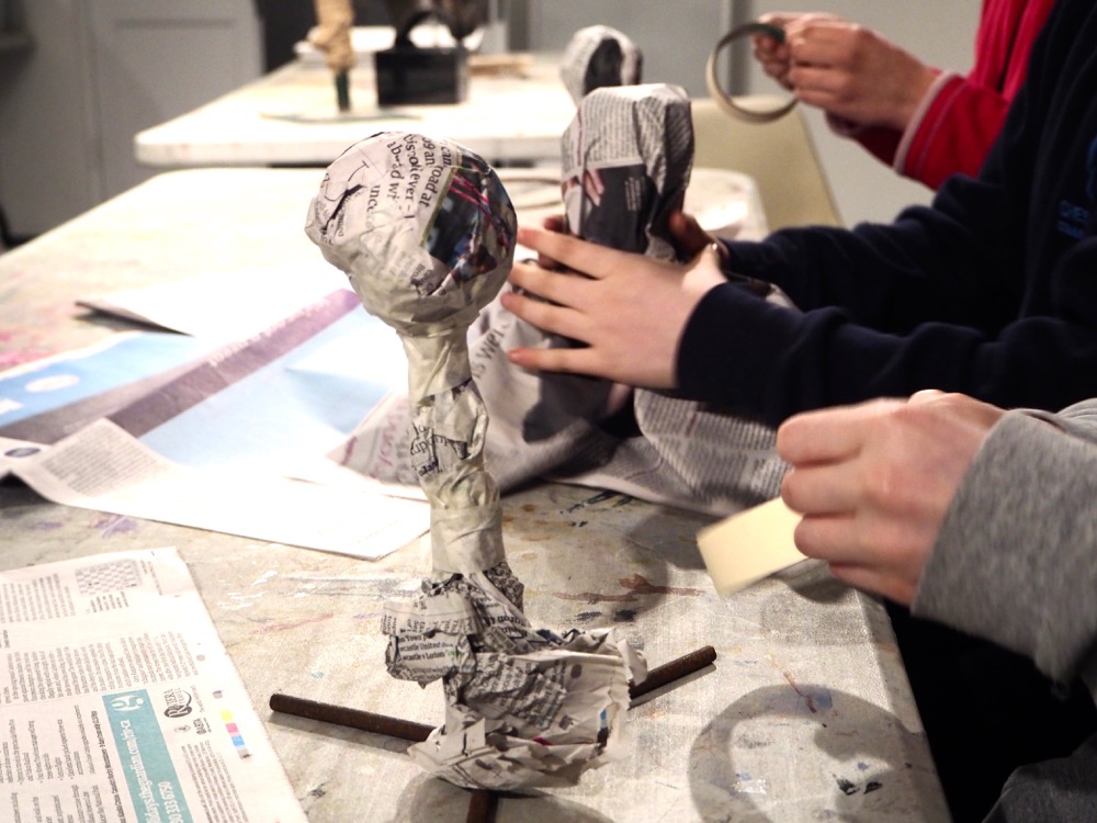 Clay sculpture on an armature