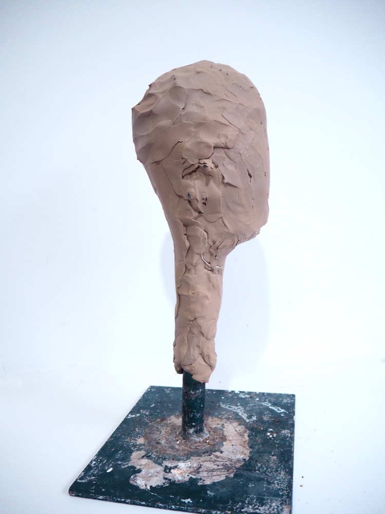 Clay sculpture on an armature