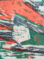 Press print, monoprint, lino print, printing with found materials, collagraph printing plate, foam.