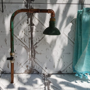 Copper pipework shower