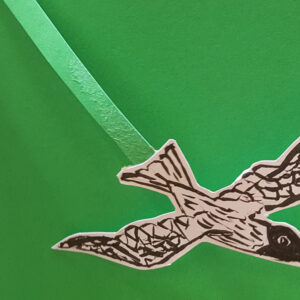 Flying green screen bird