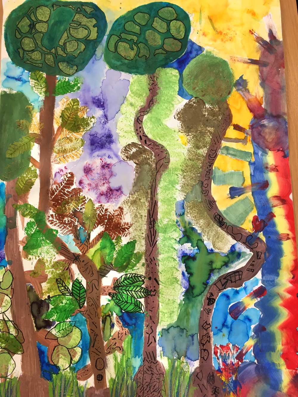 Painting A Rainbow Forest by Rachel Burch