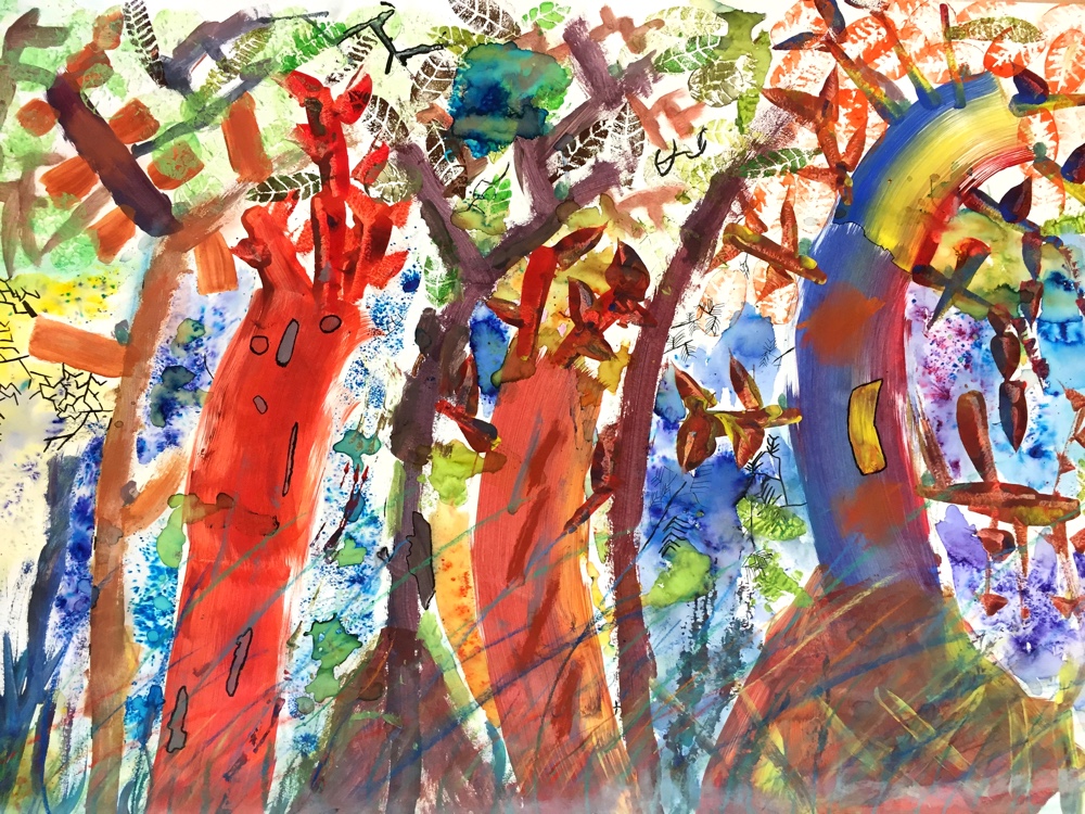 Painting A Rainbow Forest by Rachel Burch