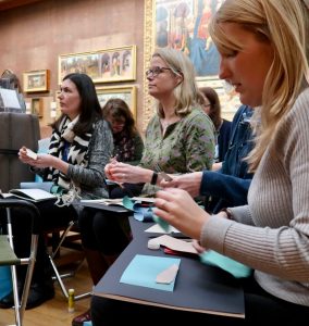 Tearing paper in response to looking and seeing Cupid and Psyche at the Fitzwilliam