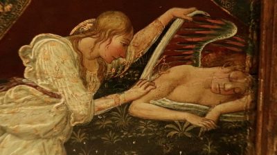 This is the story of Cupid and Psyche as seen in this Rennaisnace panel by artist Jacopo Del Sellaio and brought to life by Kate Noble, Education Officer at the Fitzwilliam Museum and Holly Morrison.