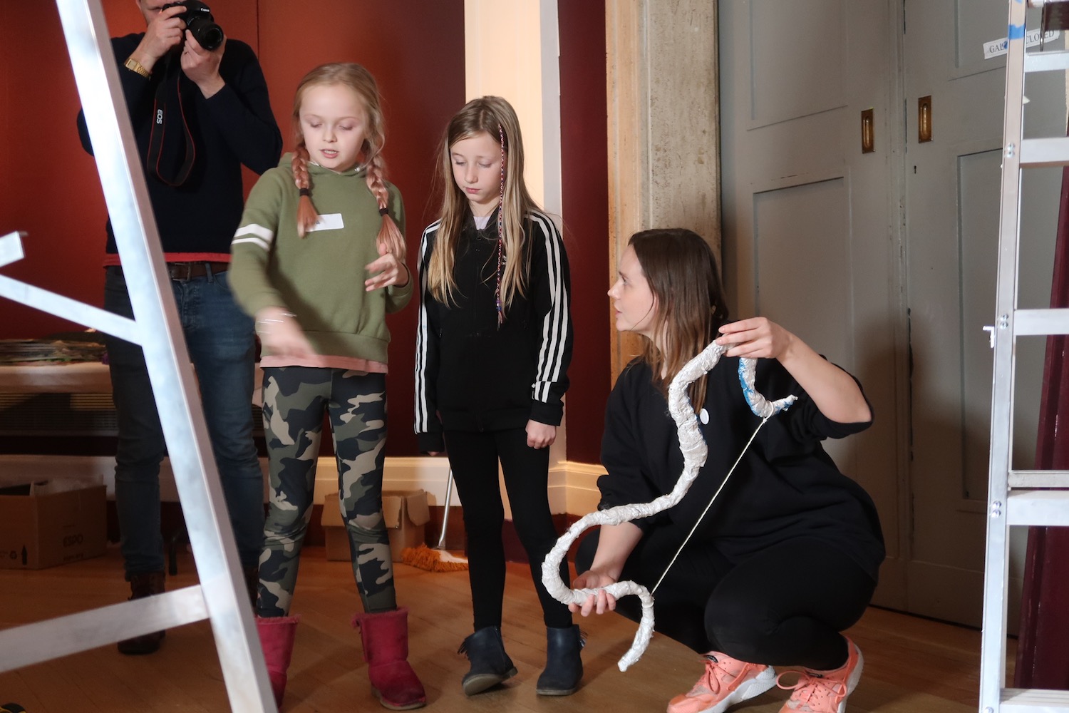 Brilliant Makers talk to Charis who is installing the exhibition about how and where their work will be hung