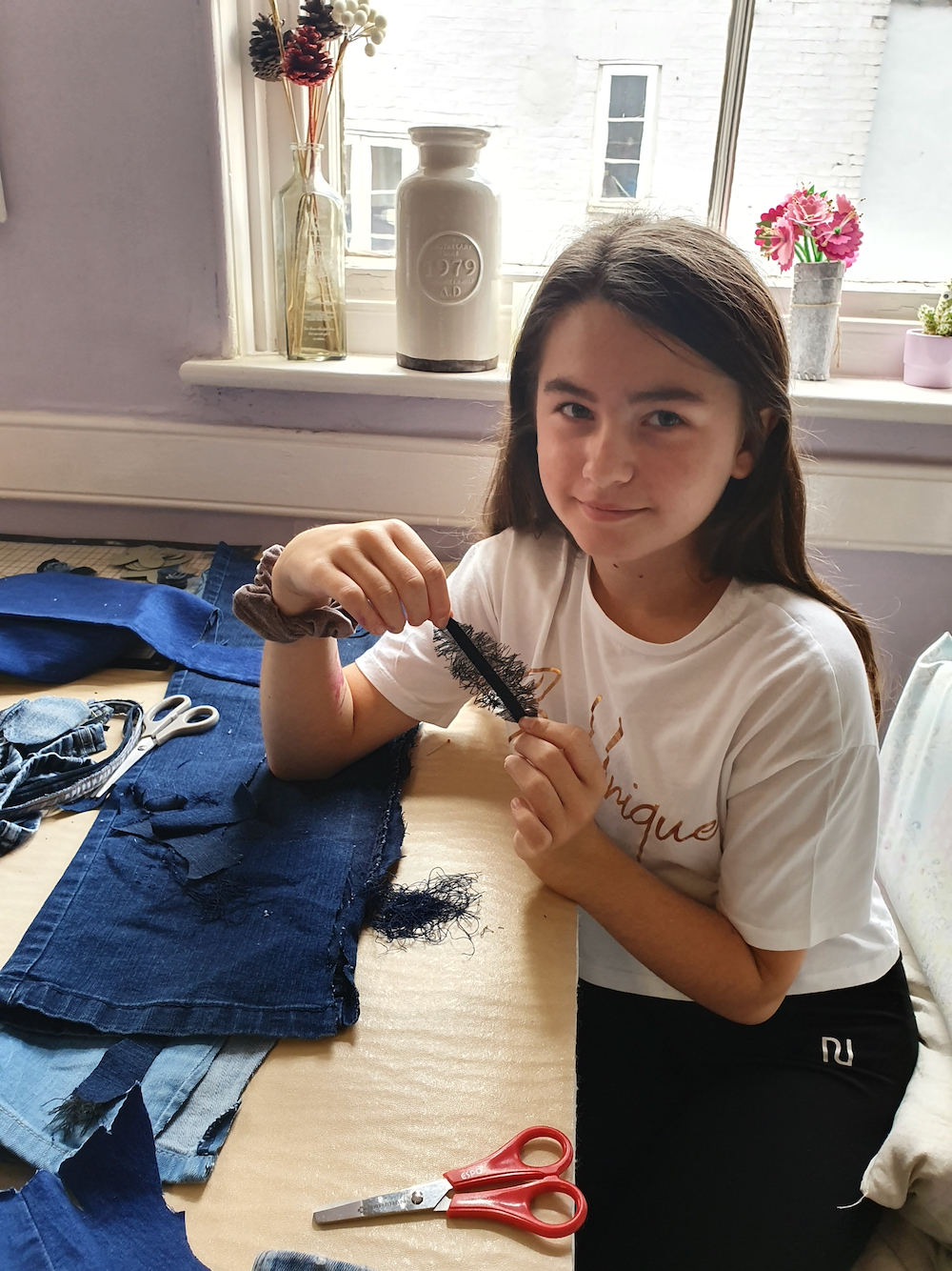 Making feathers and tassels for Psyche's dress with Natalie Bailey for Inspire - Fitzwilliam Museum, Cambridge