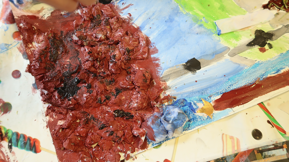 Close up year five children working on a section of Cupid and Psyche - Linton Heights - Kirsty webb - Inspire