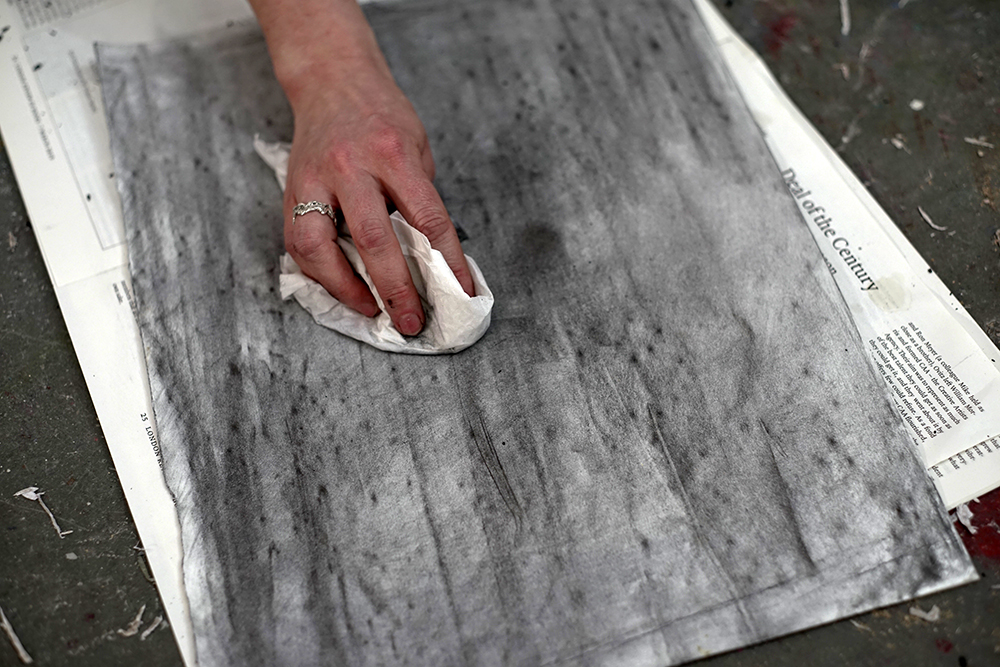 Creating charcoal mid tone on the page