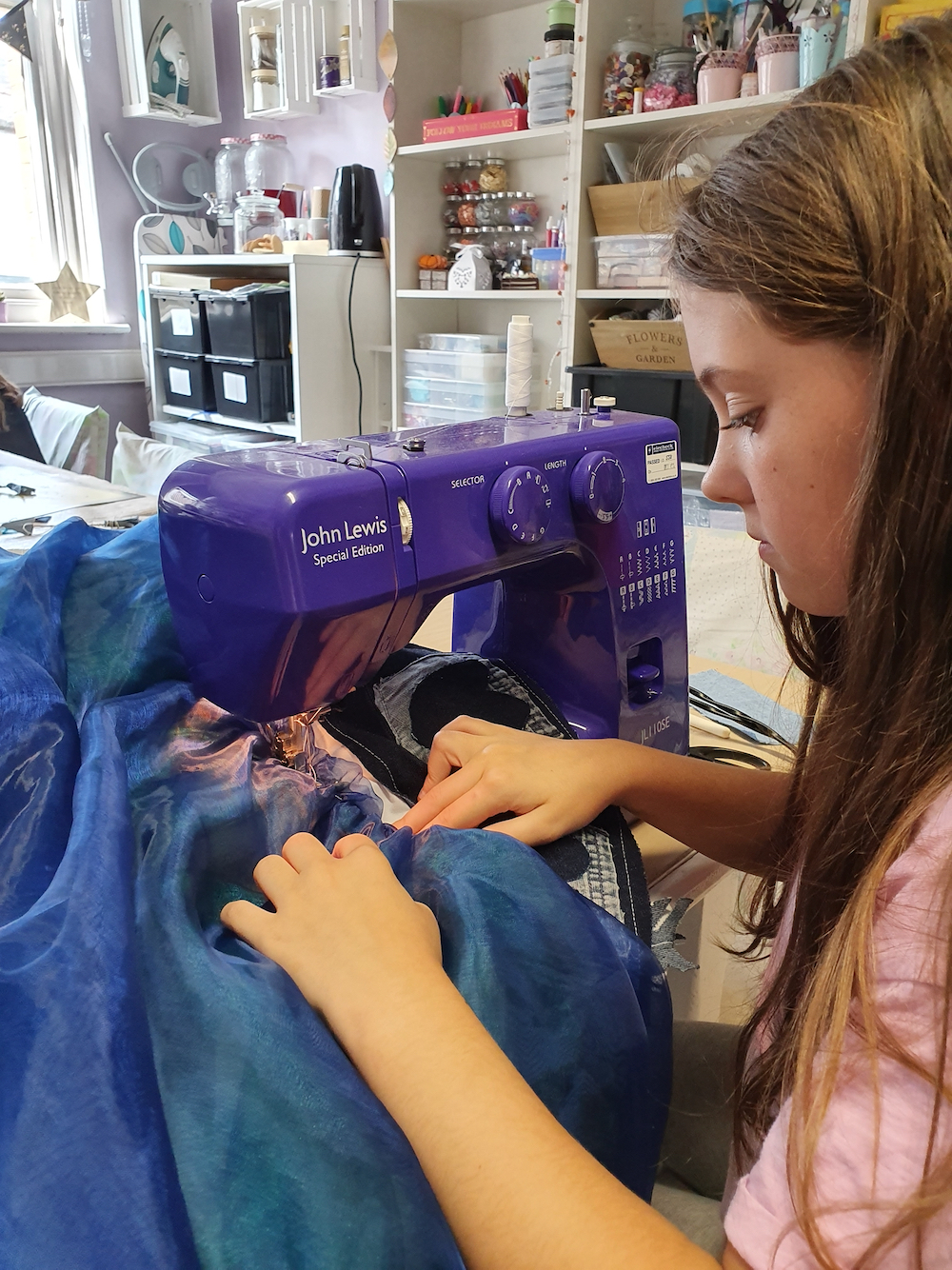 Sewing Psyche's skirt with Natalie Bailey for Inspire - Fitzwilliam Museum, Cambridge 