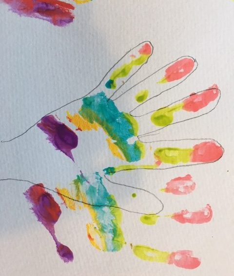 draw around the hand prints
