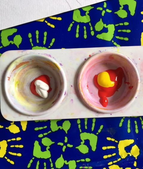 making pink and orange