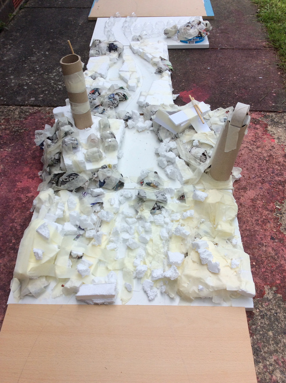 Year Six Landscape and River Project with mixed media at Linton Heights - Anna Campbell - 