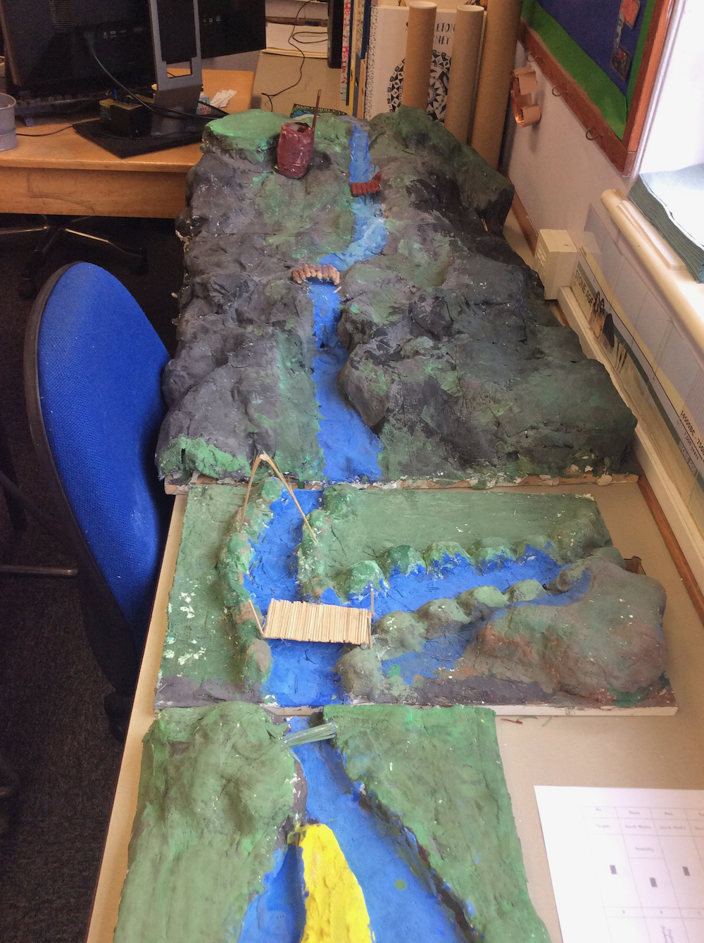 Year Six Landscape and River Project with mixed media at Linton Heights - Anna Campbell - 