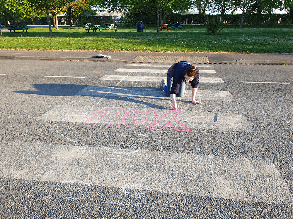 Missing You - Pavement piece by Rowan Briggs Smith during #lockdown 2020