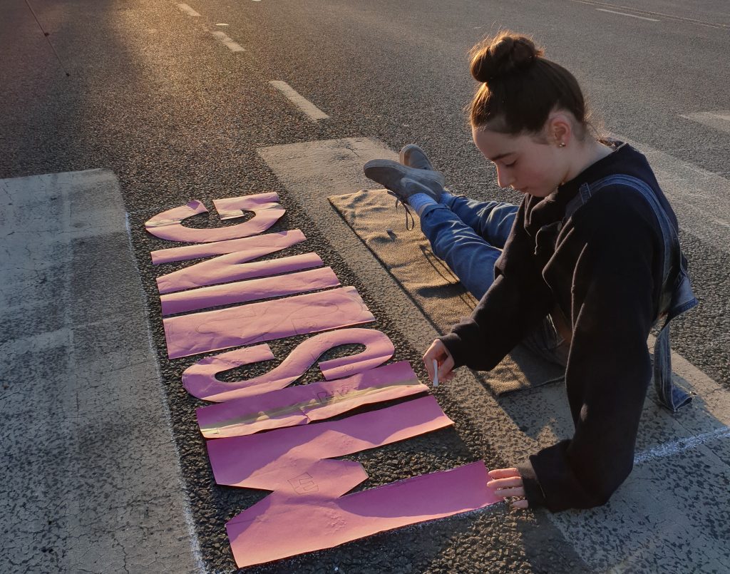 Missing You - Pavement piece by Rowan Briggs Smith during #lockdown 2020