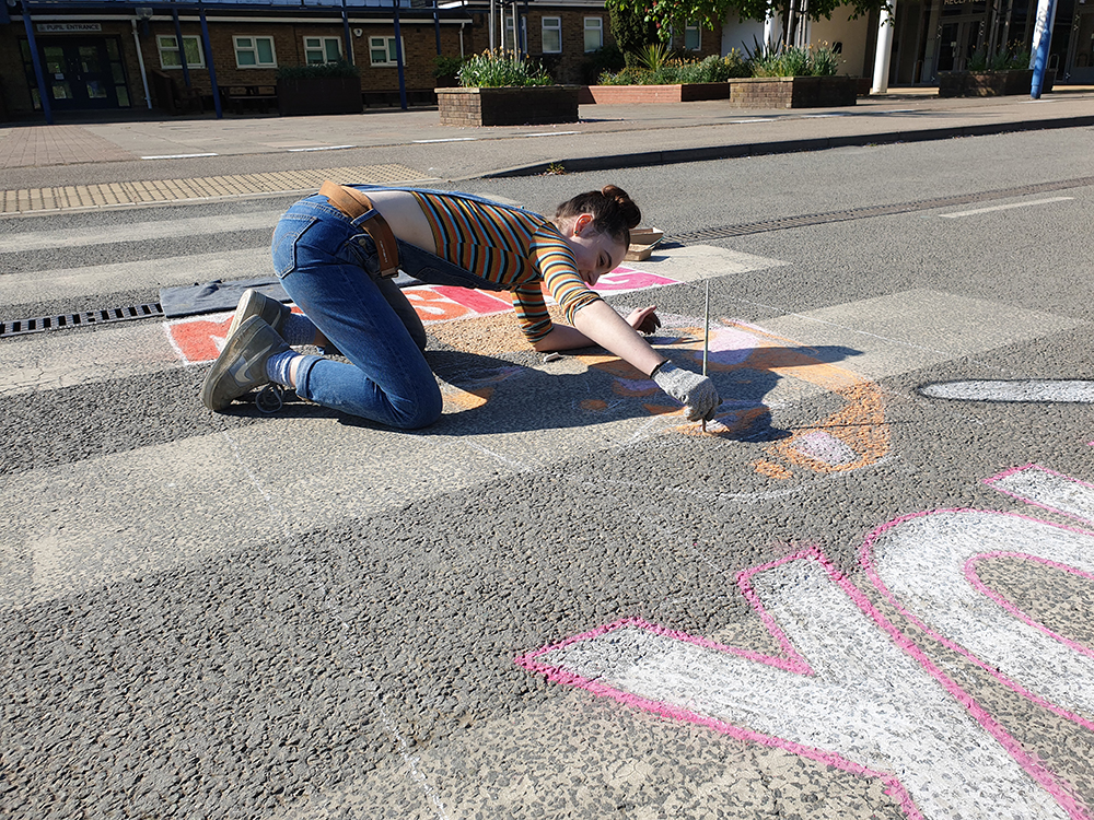 Missing You - Pavement piece by Rowan Briggs Smith during #lockdown 2020