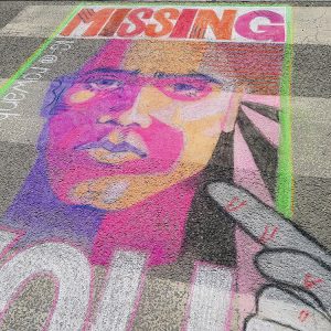 Missing You - Pavement piece by Rowan Briggs Smith during #lockdown 2020