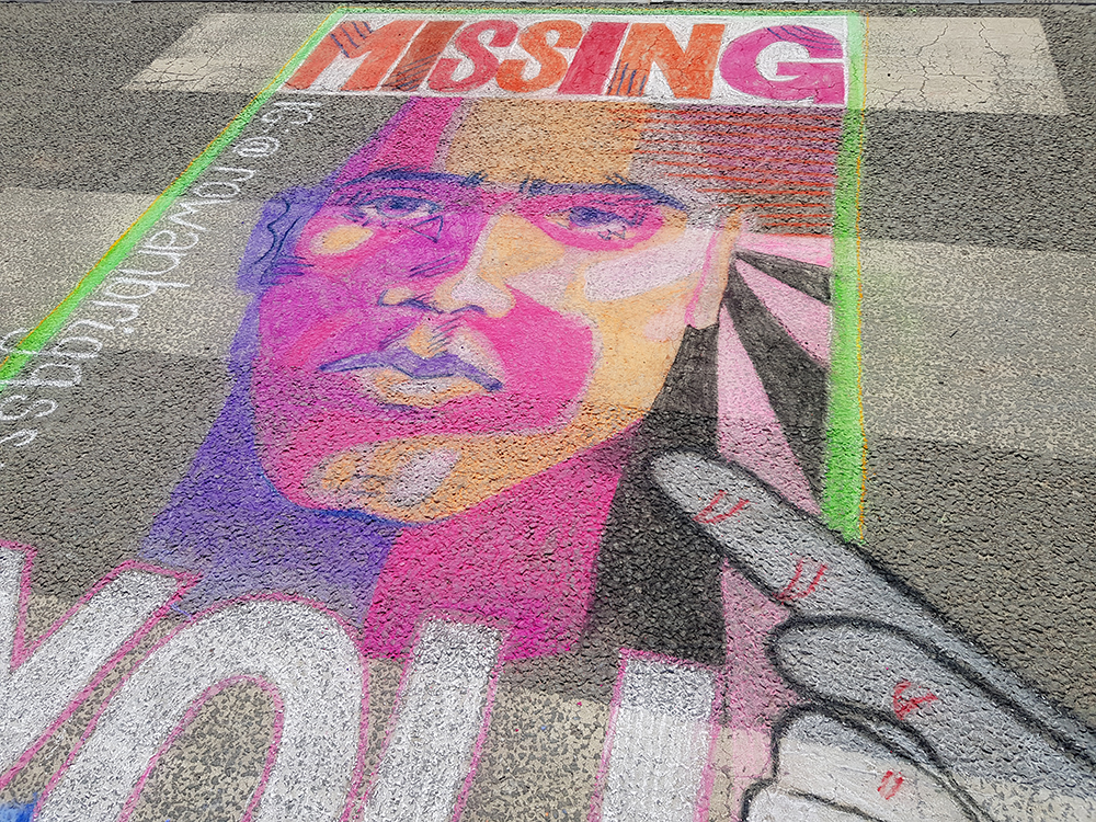 Missing You - Pavement piece by Rowan Briggs Smith during #lockdown 2020