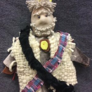 A puppet showing details facial features