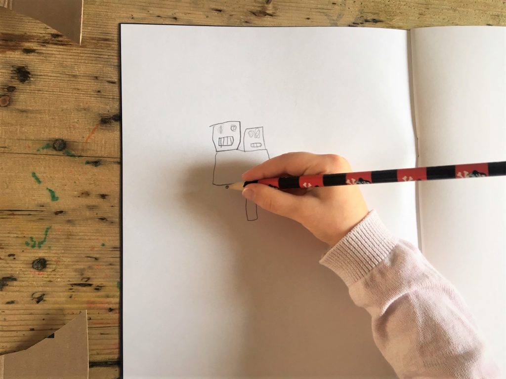 drawing out designs in pencil first