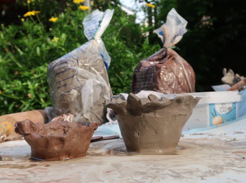 Two clay pots