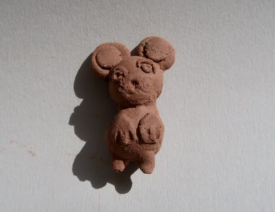 Little mouse made in clay