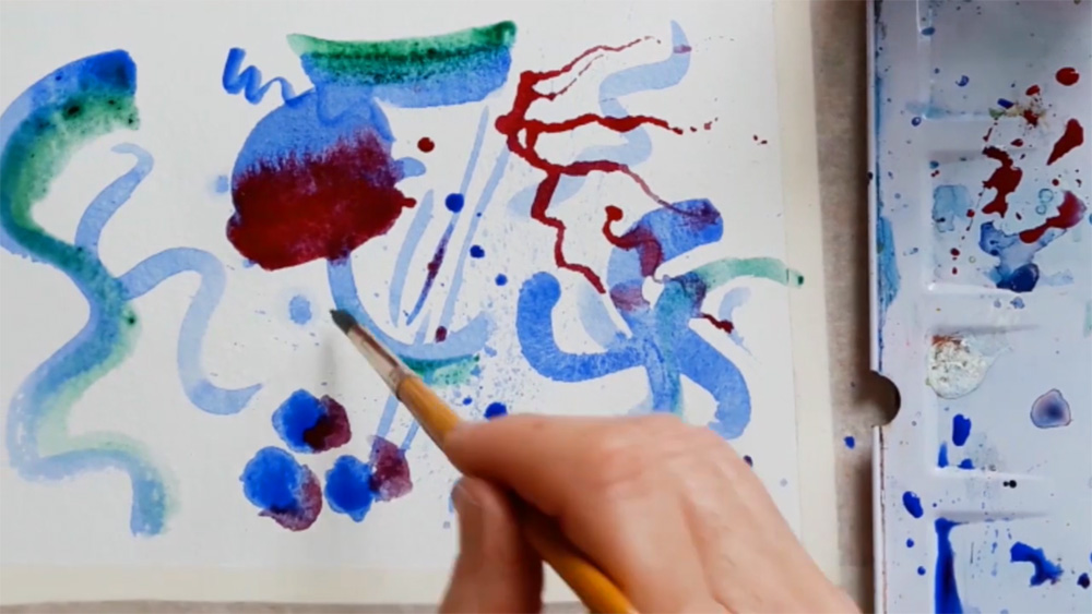 Making marks with watercolour 2 by Emma Burleigh