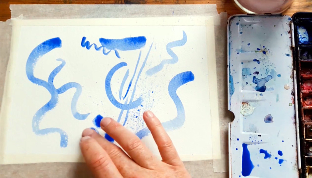 Making marks with watercolour by Emma Burleigh