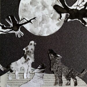 Ink Collage Inspired by ‘The Wolf Wilder’ by Katherine Rundell