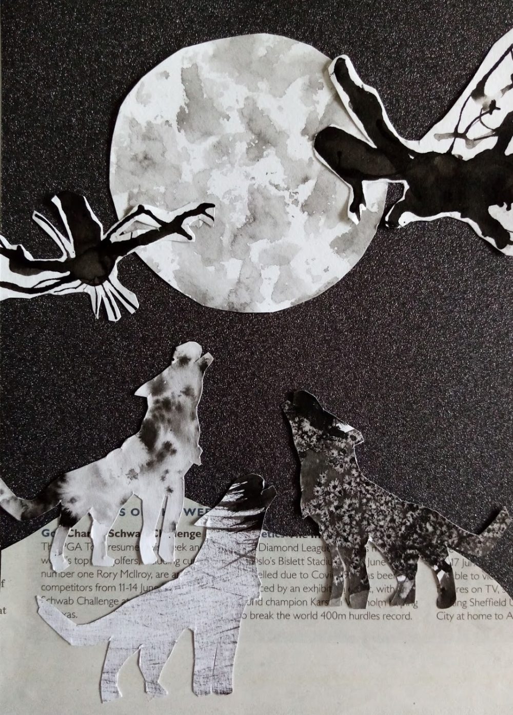  Ink Collage Inspired by ‘The Wolf Wilder’ by Katherine Rundell