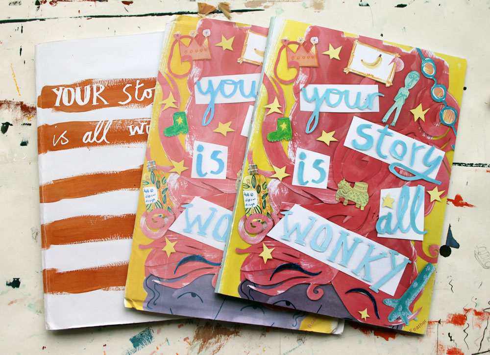 Wonky Story dummy books by Rose Feather