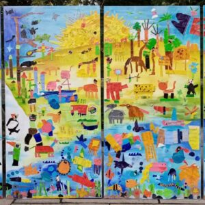 Animal Habitat Mural displayed on the wall